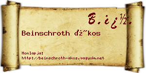 Beinschroth Ákos névjegykártya
